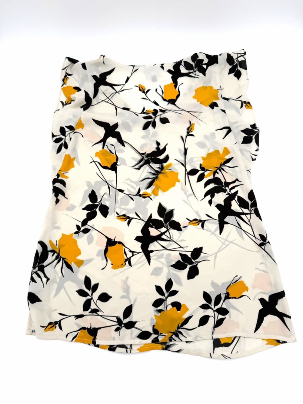 NWOT New Cabi Women's Sleeveless Shirt XS Top Blouse Cream Yellow Black 54077 - Picture 2 of 4